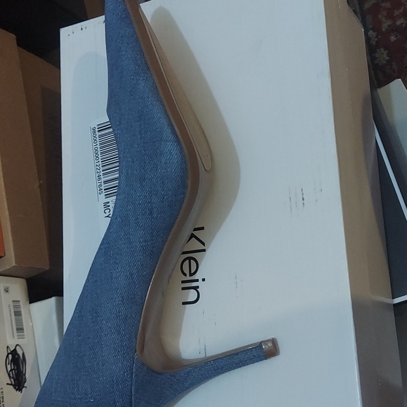 Calvin Klein Blue Denim Heels - Picture 3 of 6